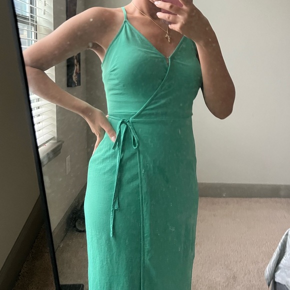 Nine West Teal Midi Wrap Dress - Picture 2 of 5